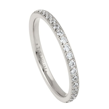 Titanium Half Eternity White CZ Ring – 2mm