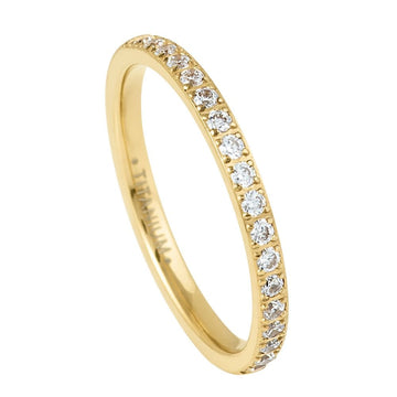 2mm Titanium Yellow IP Plated Half Eternity Ring with White CZ