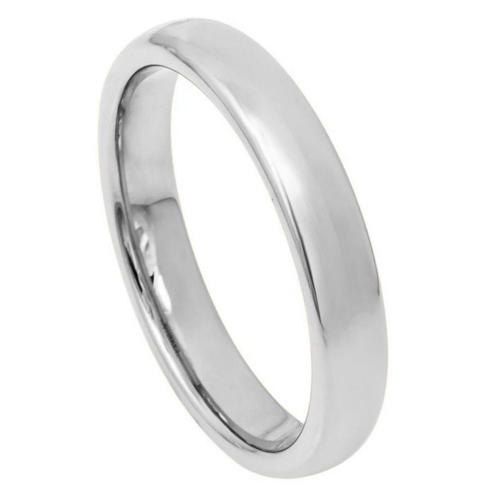 4mm Polished Tungsten Domed Ring - Sleek Shiny Wedding Band