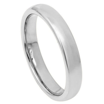 4mm Polished Tungsten Domed Ring - Sleek Shiny Wedding Band