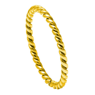 2mm Twisted Titanium Ring in Yellow Gold IP Plated Finish