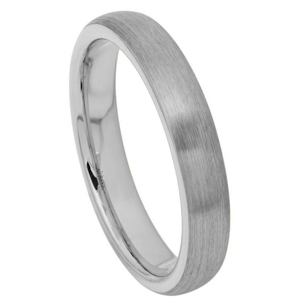 4mm Brushed Domed Tungsten Ring - Classic Style Band