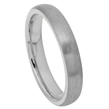 4mm Brushed Domed Tungsten Ring - Classic Style Band