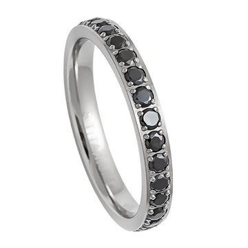 Titanium 3mm Black CZ Full Eternity Band