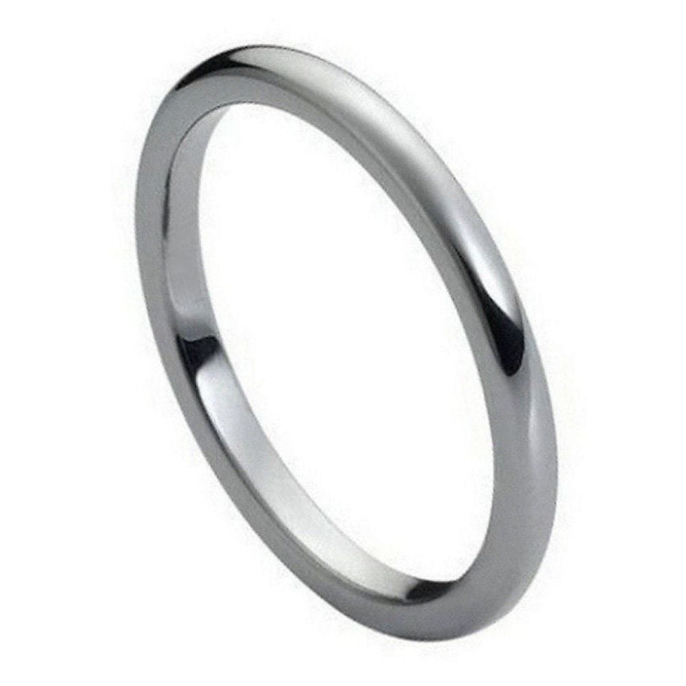 2mm High Polished Tungsten Carbide Ring - Minimalist Thin Band