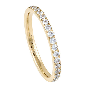 Titanium Yellow IP Plated Full Eternity Ring with White CZ, 2mm