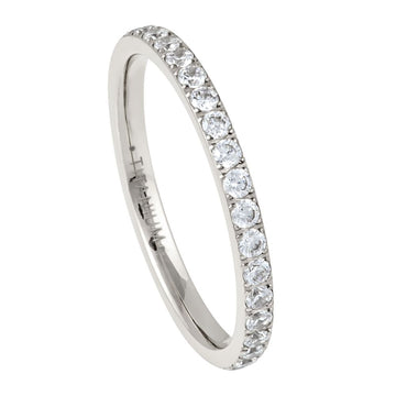 2mm Titanium Chrome IP Plated Full Eternity Ring with White CZ