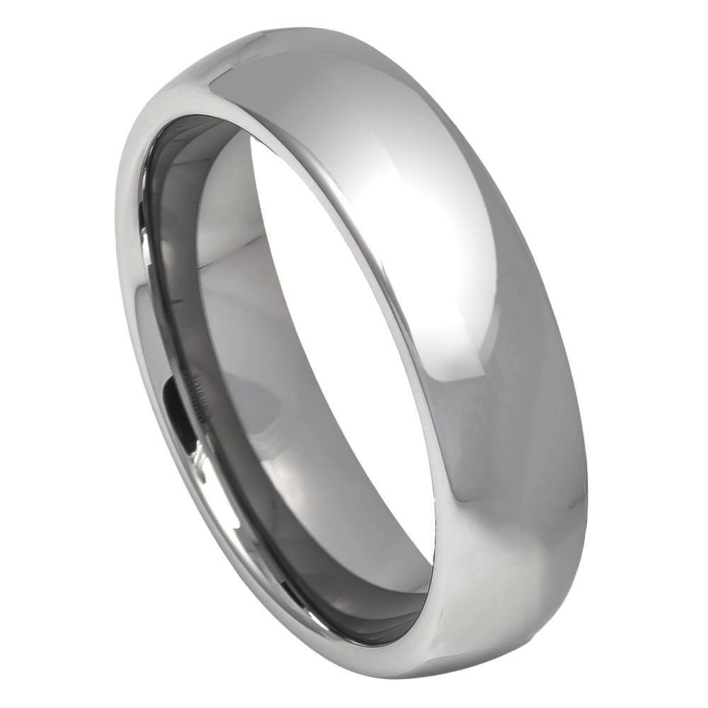 5.5mm Polished Domed Tungsten Ring - Classic High-Shine Band