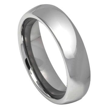 5.5mm Polished Domed Tungsten Ring - Classic High-Shine Band
