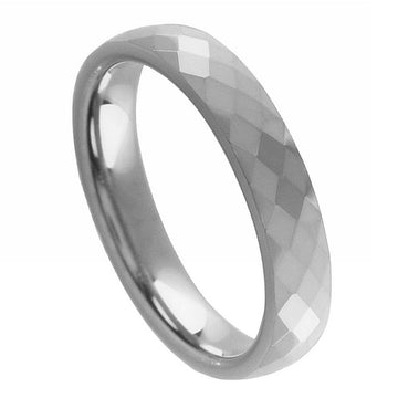 4mm Faceted Domed Tungsten Ring