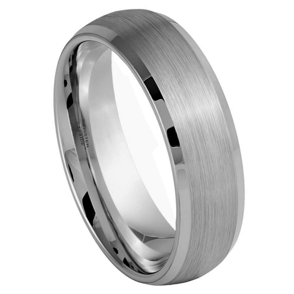 6mm Domed Brushed Center Low Beveled Edge Band