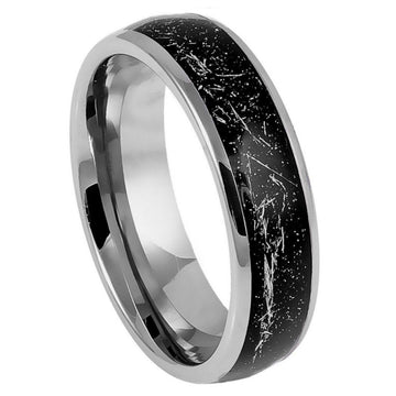 6mm Domed Ring with Metallic Shavings Inlay