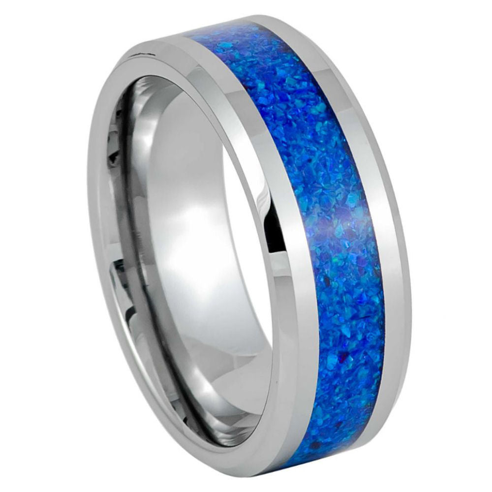 Sleepy Lavender Synthetic Opal Inlay Ring – 8mm