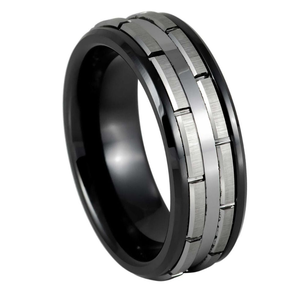 Two-Tone Patterned 8mm Ring