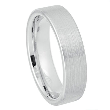 Platinum-Plated White Tungsten Ring – 6mm