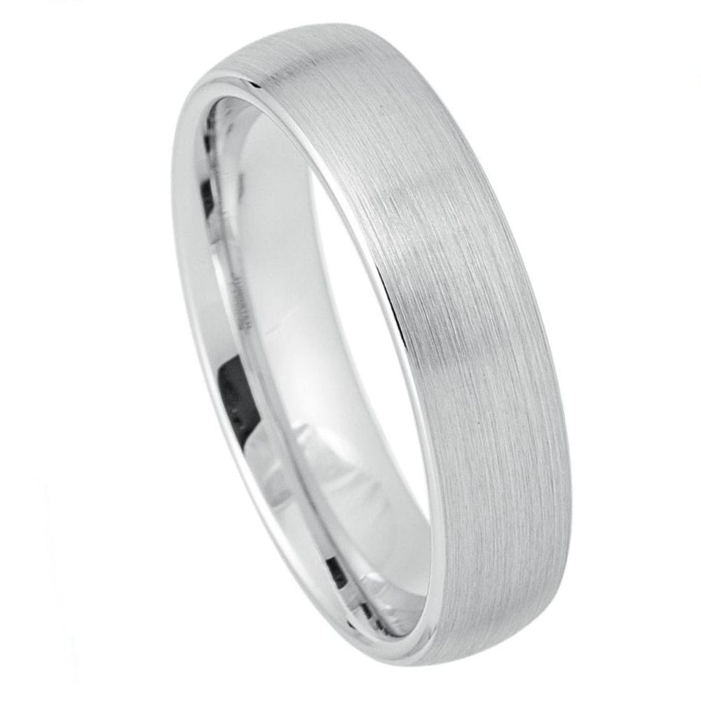 Platinum-Plated White Tungsten Ring – 6mm