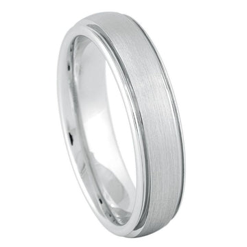 6mm Platinum-Plated White Tungsten Ring