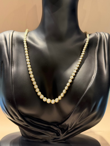 14K DIAMOND BEZEL TENNIS NECKLACE