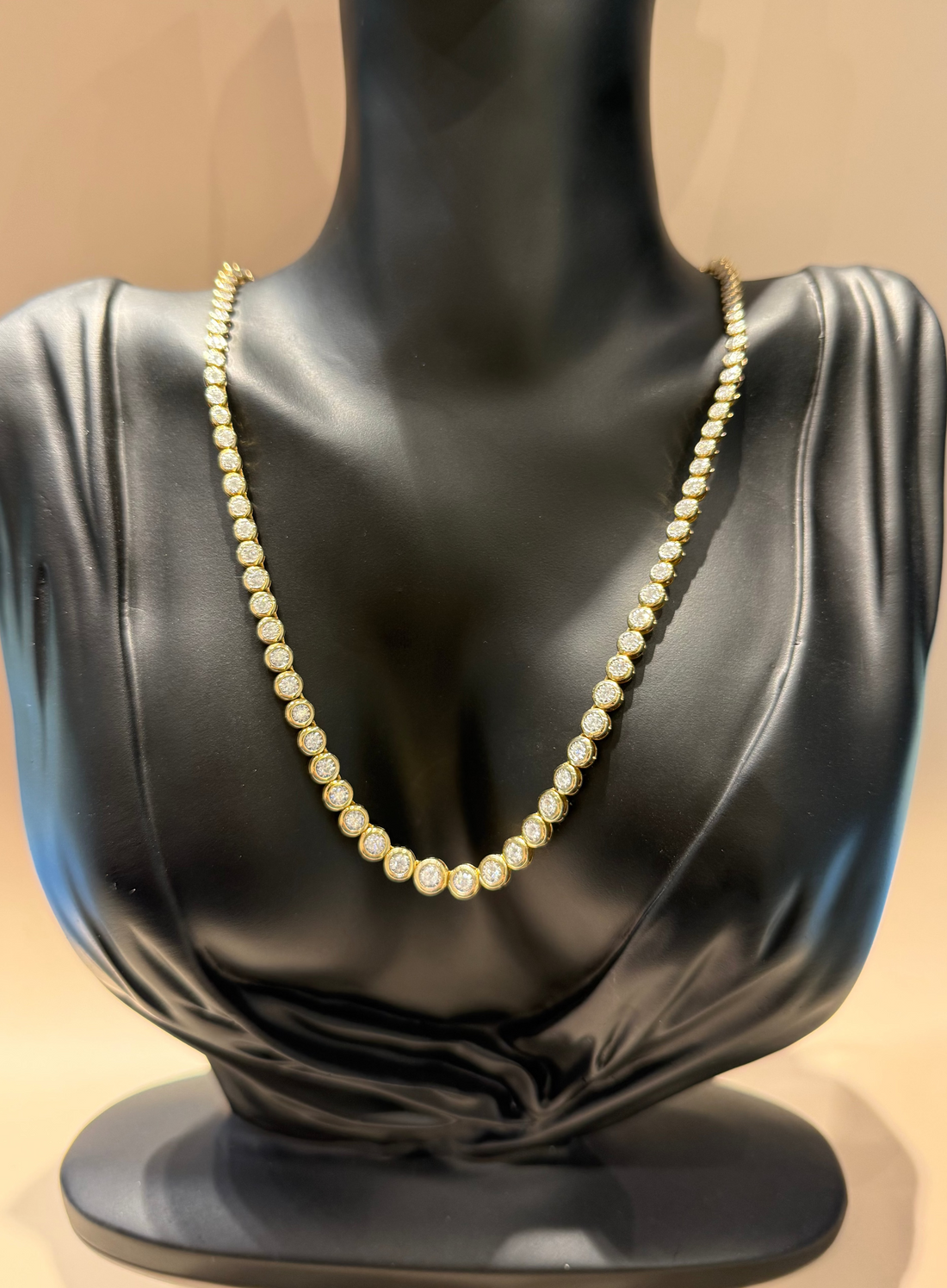 14K DIAMOND BEZEL TENNIS NECKLACE