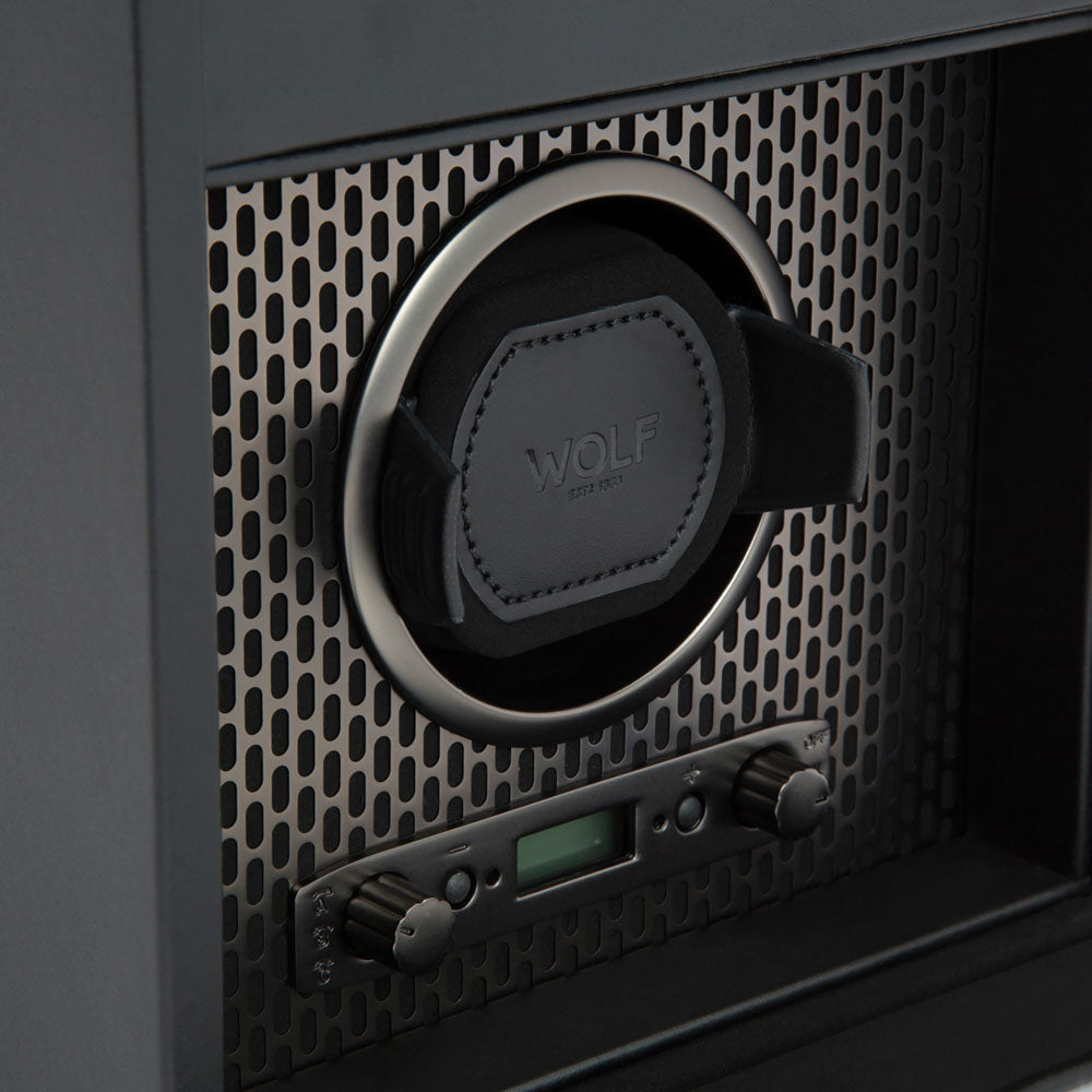 WOLF 1834 Axis Single Watch Winder with Storage – Powder Coat - Image 5