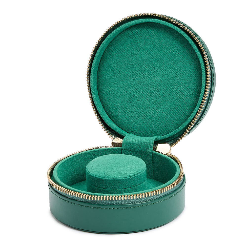 WOLF 1834 Sophia Round Zip Case – Forest Green | Jewelry Travel Case with LusterLoc™ - Image 4
