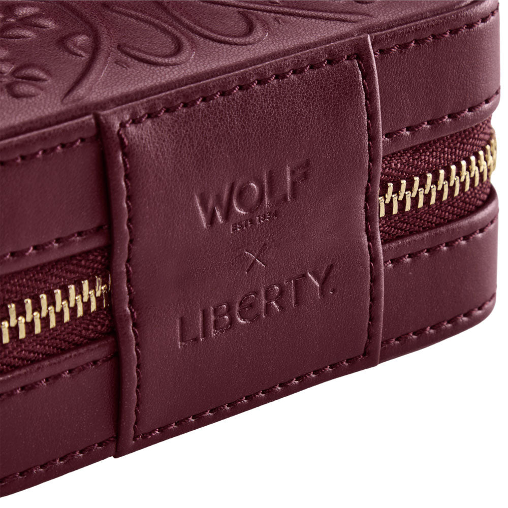 WOLF 1834 x Liberty Small Travel Zip Case - Burgundy - Image 7