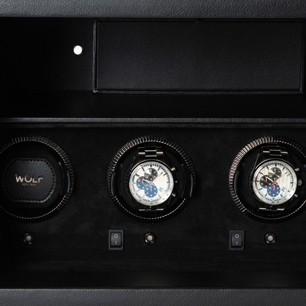 WOLF 1834 The Den 4 Piece Watch Winder Safe - Black - Image 4