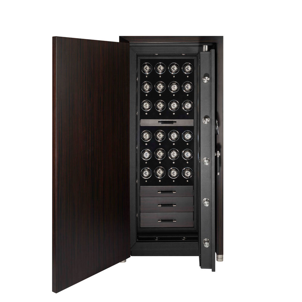 WOLF 1834 Churchill 24-Piece Watch Winder Safe – Ebony Macassar - Image 3