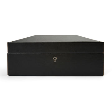 WOLF 1834 British Racing 8‑Piece Watch Box – Black Vegan Leather - Image 1
