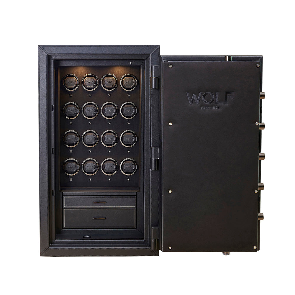 WOLF 1834 Athos 16-Piece Watch Winder & Jewelry Safe - Black - Image 2