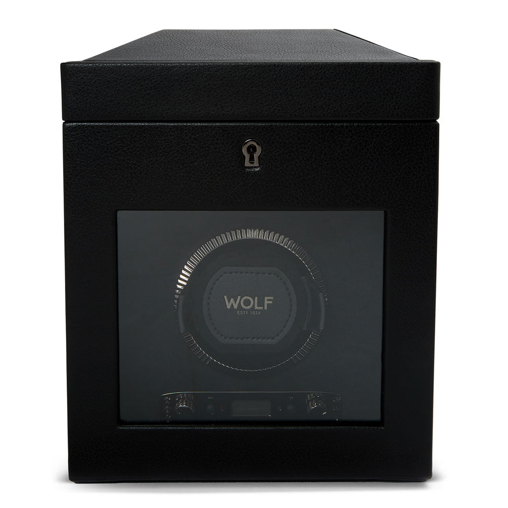 WOLF 1834 British Racing Single Watch Winder with Storage – Black - Image 1