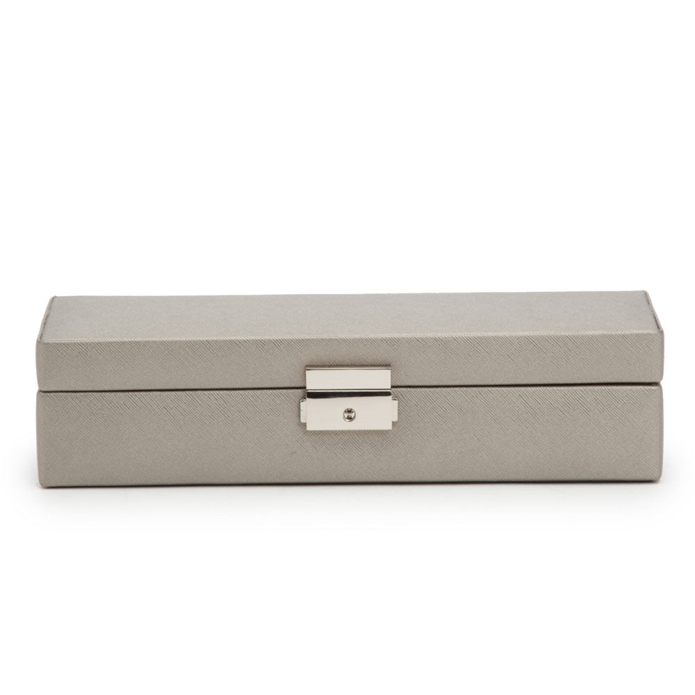 WOLF 1834 Heritage Safe Deposit Jewelry Case – Pewter Saffiano - Image 1