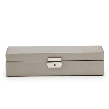 WOLF 1834 Heritage Safe Deposit Jewelry Case – Pewter Saffiano - Image 1