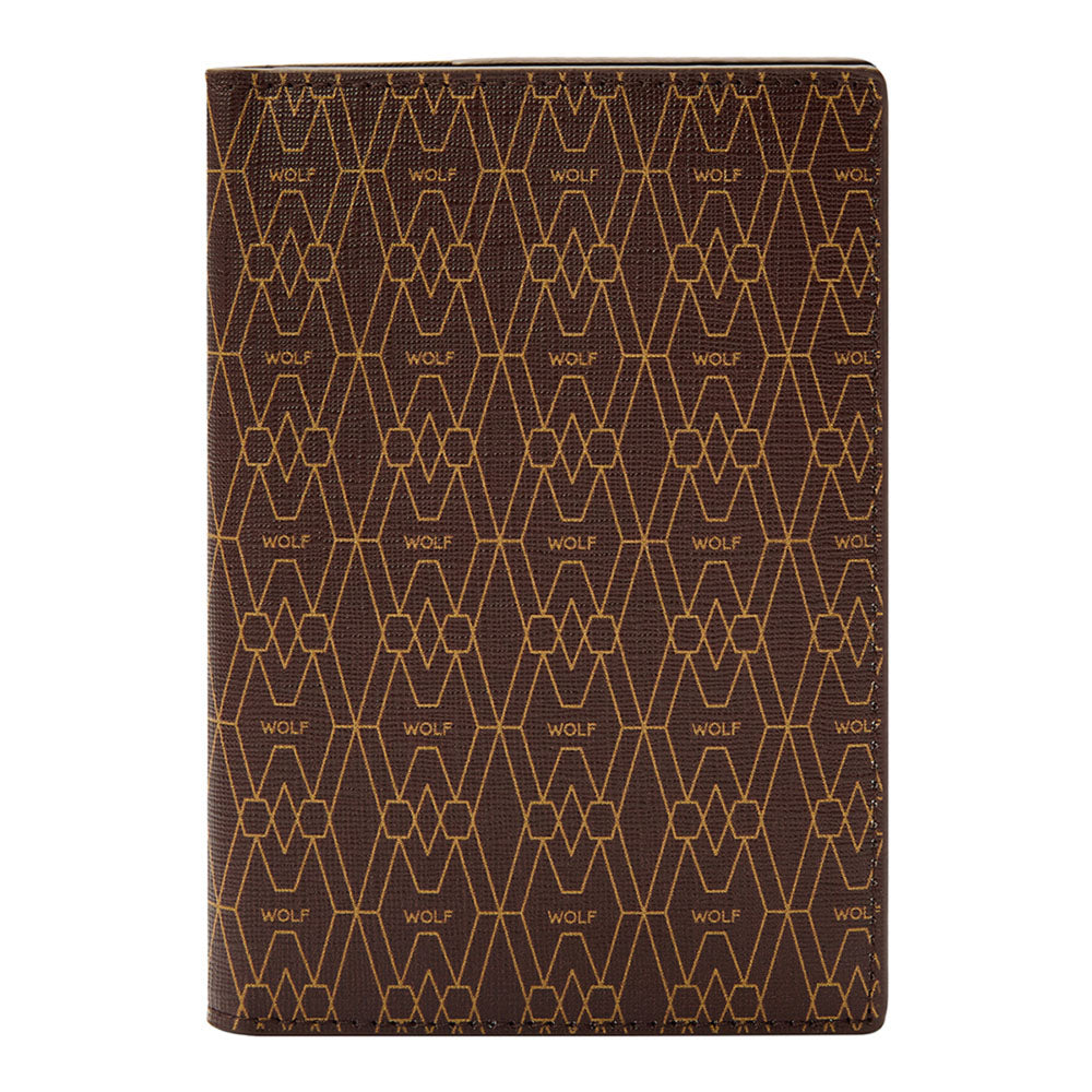 WOLF 1834 Signature Passport Sleeve - Brown | RFID Protection, 3 Card Slots - Image 1