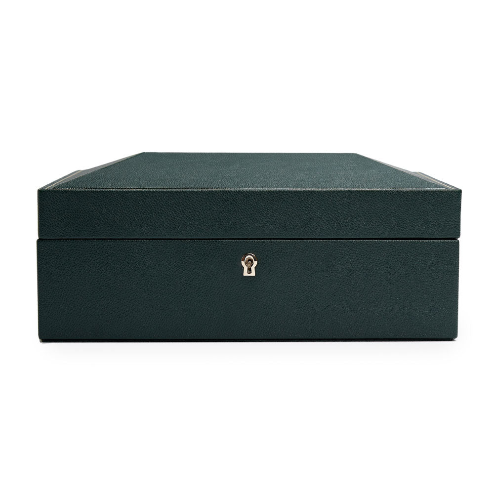 WOLF 1834 British Racing 8-Piece Watch Box – Green Vegan Leather - Image 1