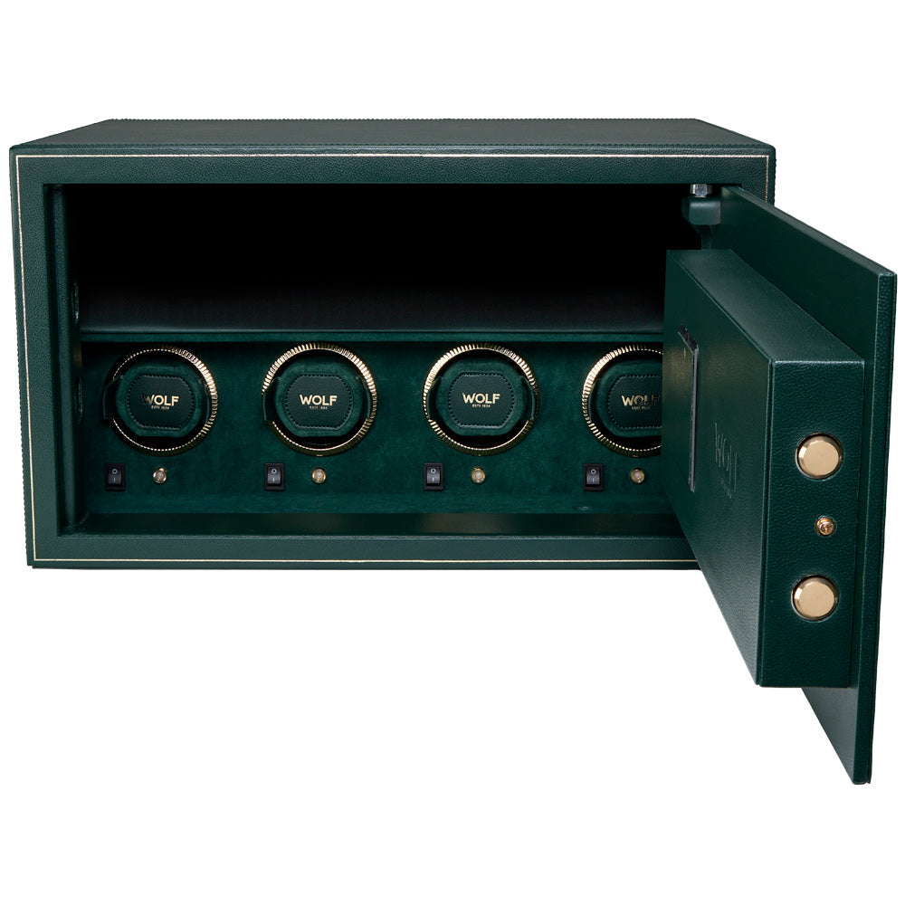 WOLF 1834 The Den 4-Piece Watch Winder Safe – Green Vegan Leather - Image 4
