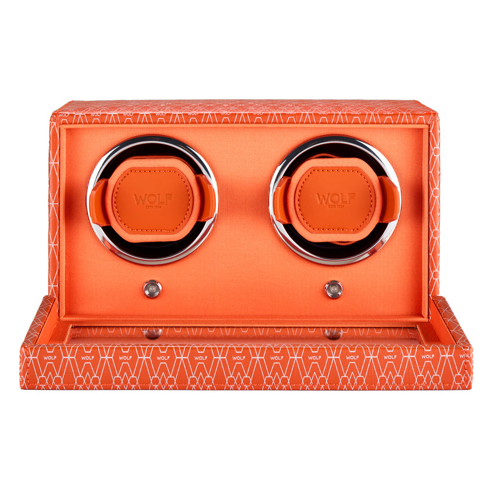 WOLF 1834 Signature Double Watch Winder - Orange (2-Piece Capacity) - Image 3