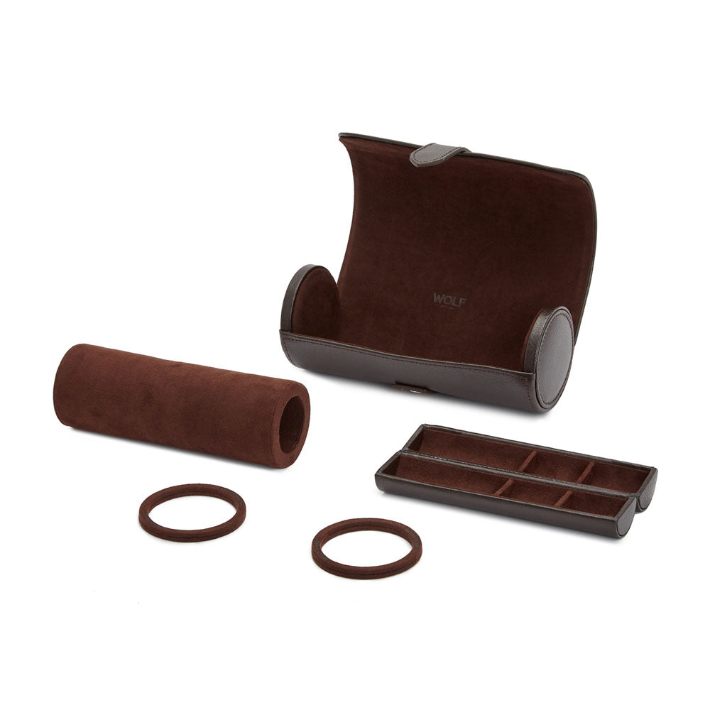 WOLF 1834 Blake Watch Roll with Capsule - Brown, 3-Watch Travel Case - Image 5