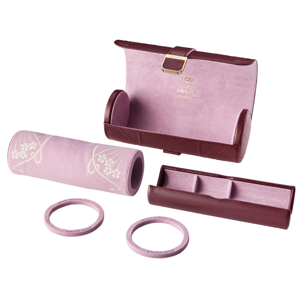 WOLF 1834 X Liberty London Triple Watch Roll – Burgundy - Image 5