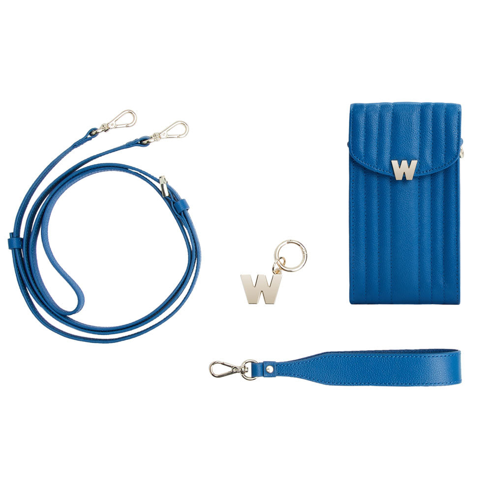 WOLF 1834 Mimi Phone Case with Wristlet & Lanyard – Marine Leather - Image 5