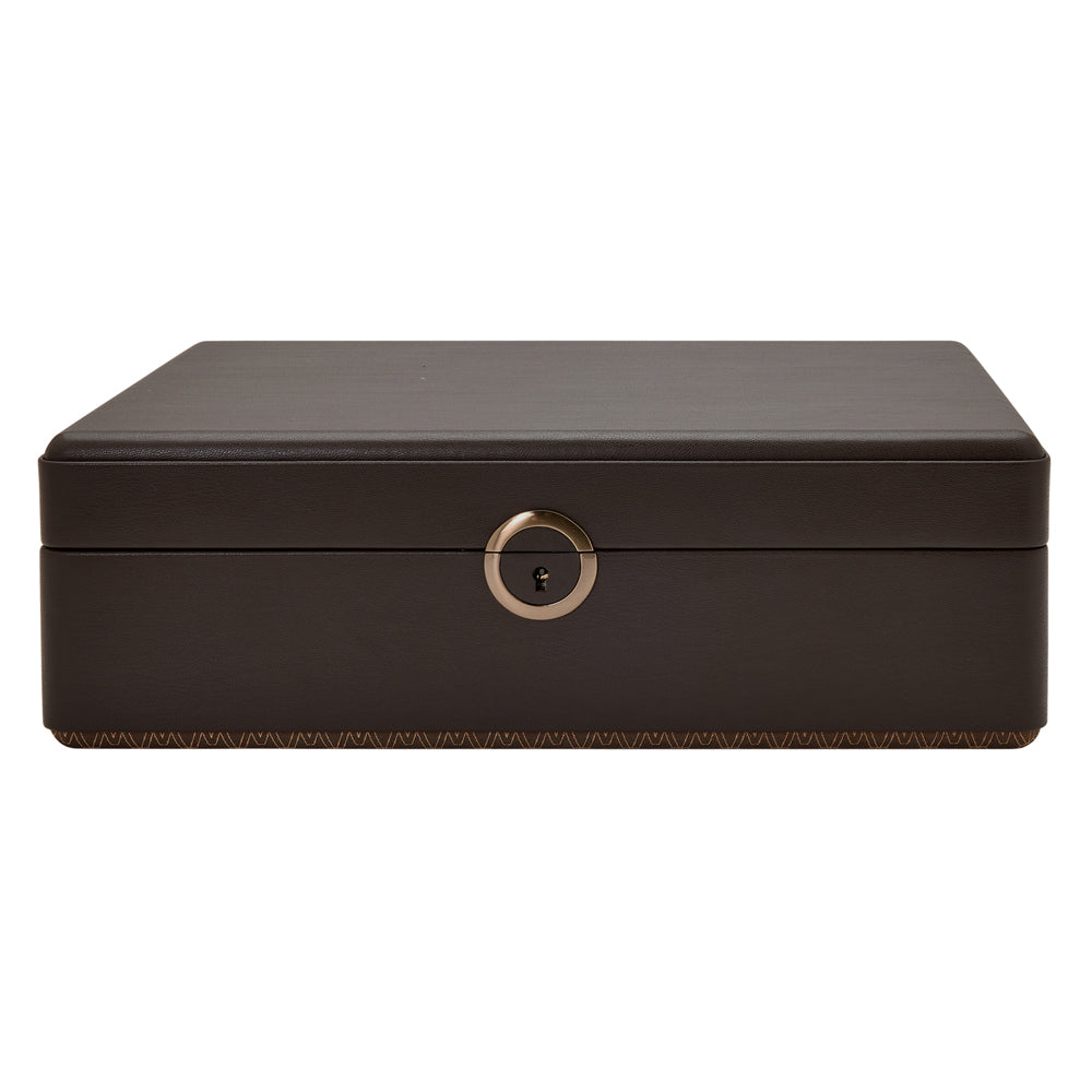 WOLF 1834 Earth 5 Piece Watch Box with Storage – Coffee Apple Leather - Image 1