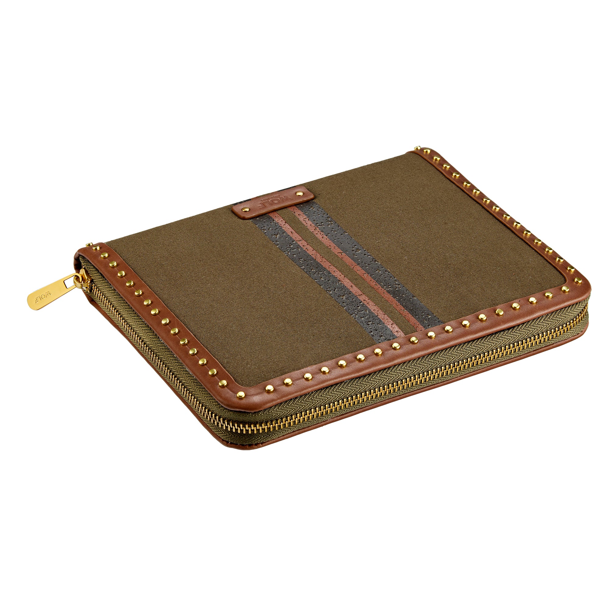 WOLF 1834 Ida Travel Zip Jewelry Portfolio – Khaki (7.25" x 8.75") - Image 2