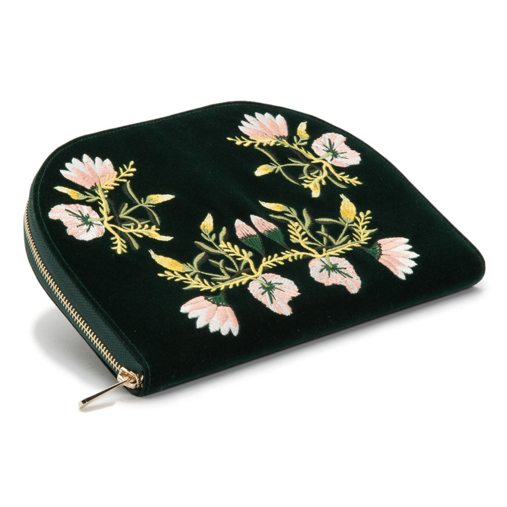 WOLF 1834 Zoe Portfolio – Forest Green Velvet Jewelry Travel Case - Image 2