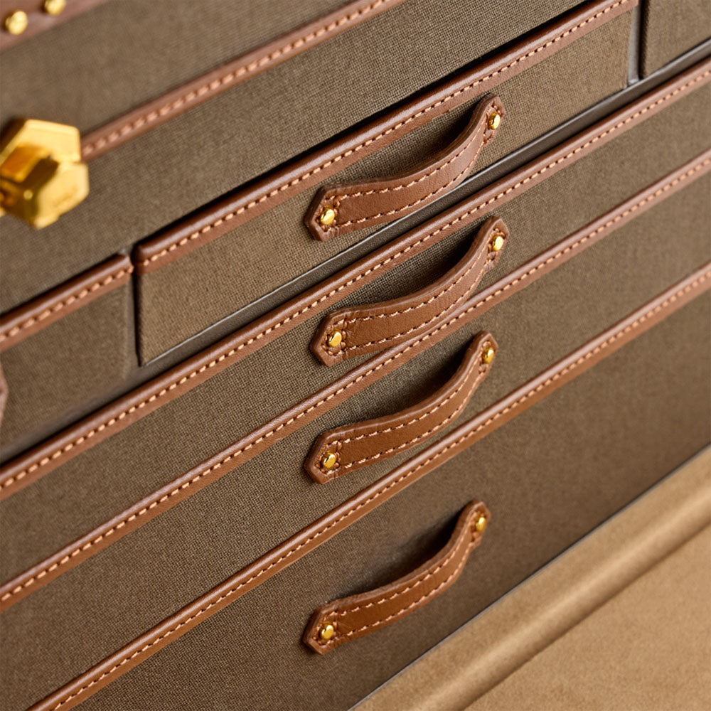 WOLF 1834 Ida Extra Large Jewelry Trunk - Khaki - Image 7