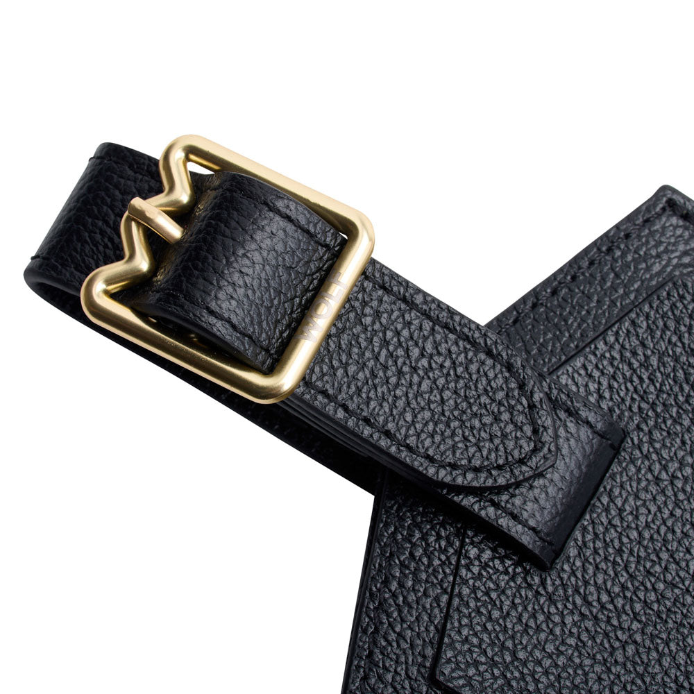 WOLF 1834 Mimi Luggage Tag – Quilted Polyurethane Travel Tag, Black - Image 5