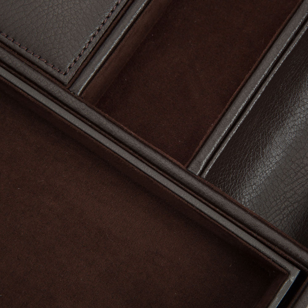 WOLF 1834 Blake Valet Tray with Watch Cuff – Brown Leather - Image 3