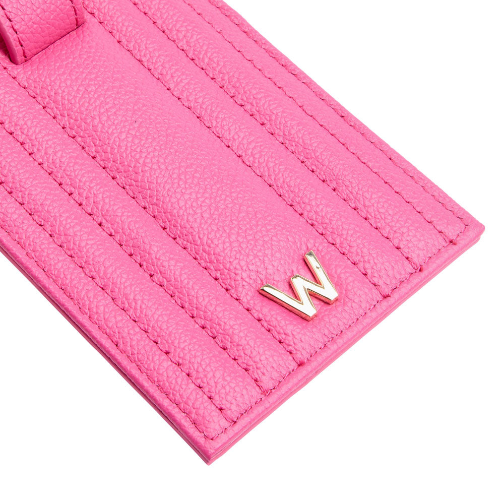 WOLF 1834 Mimi Luggage Tag - Pink | Quilted Designer Travel Tag - Image 4