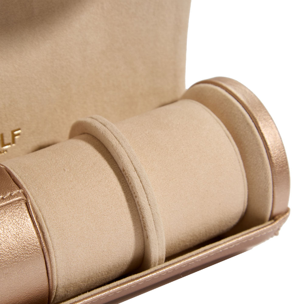 WOLF 1834 Palermo Double Watch Roll with Jewelry Pouch – Rose Gold - Image 6