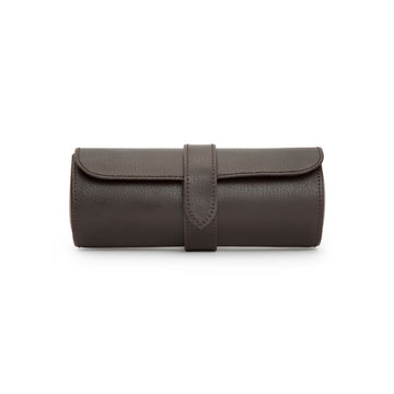 WOLF 1834 Blake Watch Roll with Capsule - Brown, 3-Watch Travel Case - Image 1