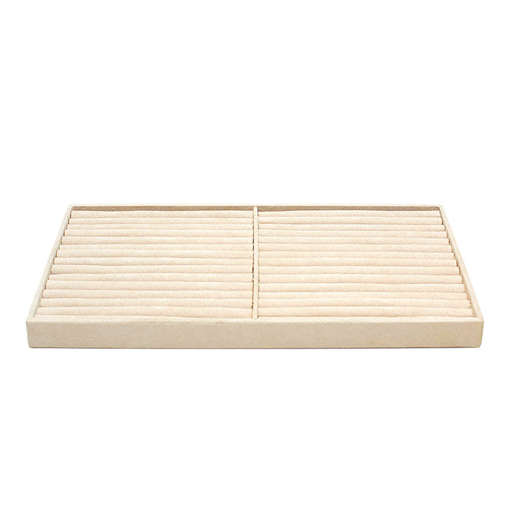 WOLF 1834 Vault Insert Tray – Ring, Beige – 28 Ring Rolls with LusterLoc™ Anti-Tarnish Lining - Image 1